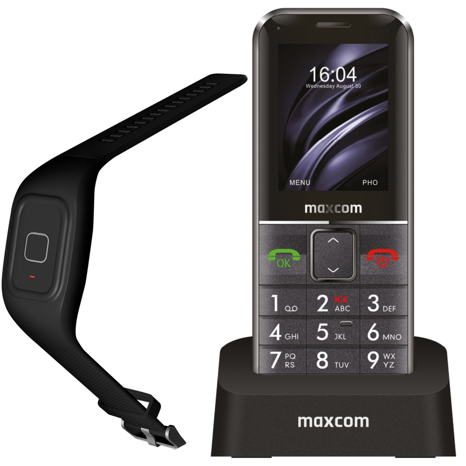 Telefon mobil Maxcom MM735 Single SIM (cu tracker GPS)+ bratara SOS IP67, Black 1 Telefon mobil Maxcom MM735 Single SIM (cu tracker GPS)+ bratara SOS IP67, Black