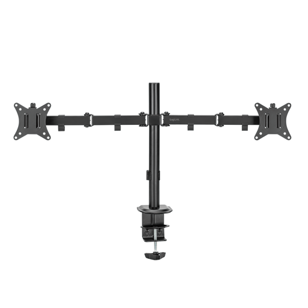SUPORT de birou LOGILINK, pt 2 TV/monitor, plat, diag. max 32 inch, rotatie, inclinare, pivotare, orizontala, verticala, totala, max 9 Kg x 2, „BP0172”