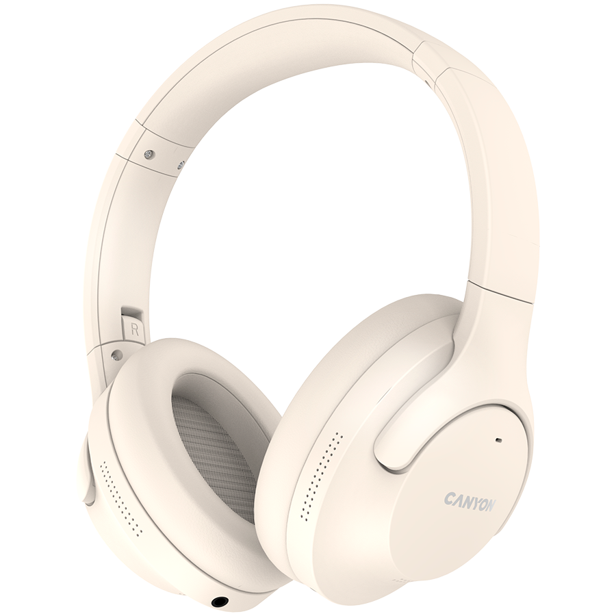 Casti wireless Canyon, OnRiff 10, Bluetooth, microfon, anulare activa a zgomotului, bej
