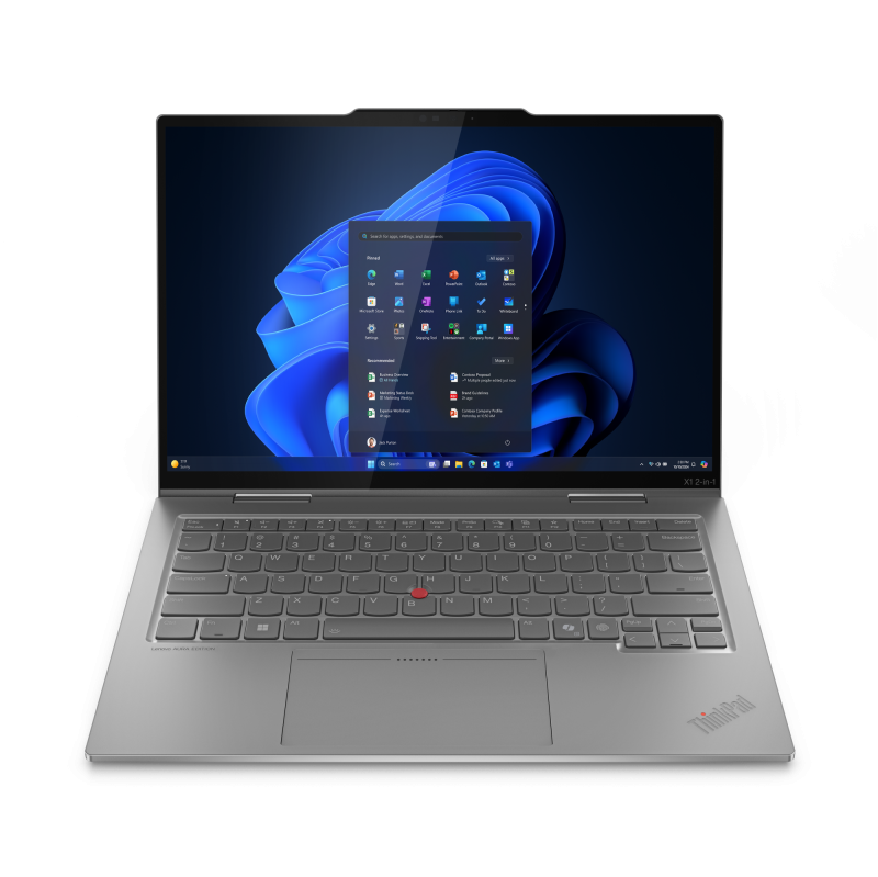 Laptop Lenovo ThinkPad X1 2-in-1 Gen 10 Aura Edition 21NU0023RI, 14 inch 2880 x 1800 Touchscreen, Intel 258V 8 C / 8 T, 2.2 GHz – 4.8 GHz, 12 MB cache, 12 W, 32 GB LPDDR5X, 1 TB SSD, Intel Arc Graphics 140V, Windows 11 Pro, Gri