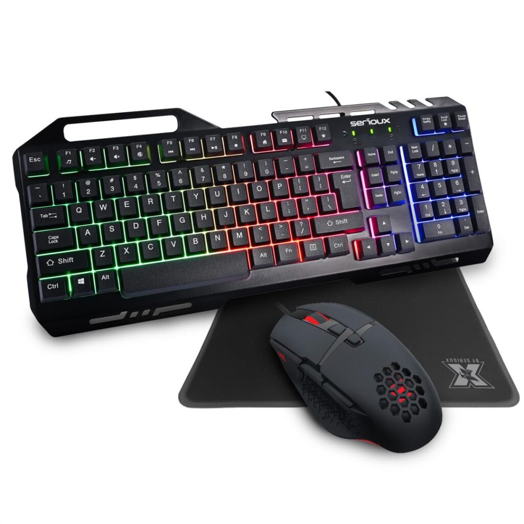 Kit Gaming Serioux Tobis 3 in 1, Tastatura, Mouse, Mousepad