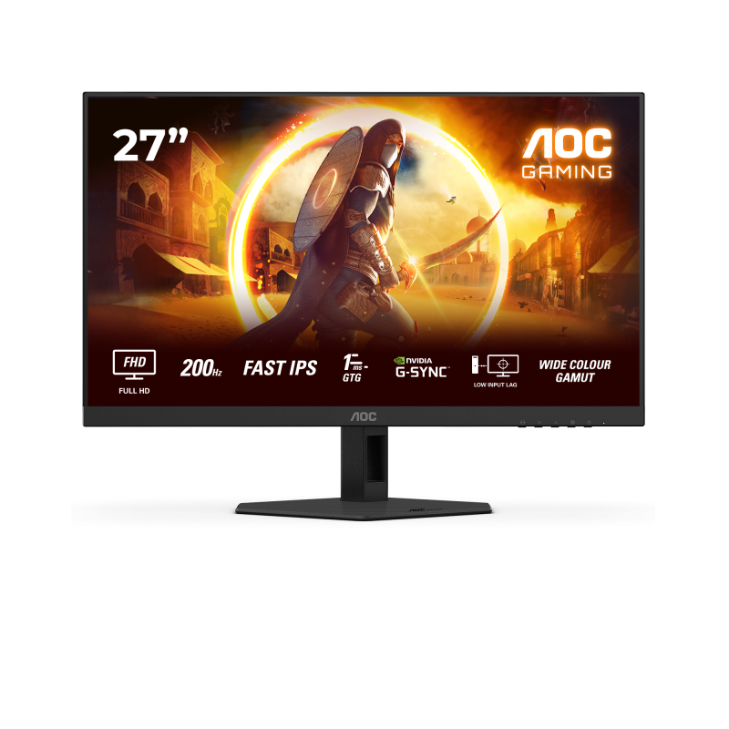 Monitor Gaming Fast IPS LED AOC 27″ 27G4HRE, HDMI, DisplatPort, Boxe, 200 Hz, 0.5 ms Negru