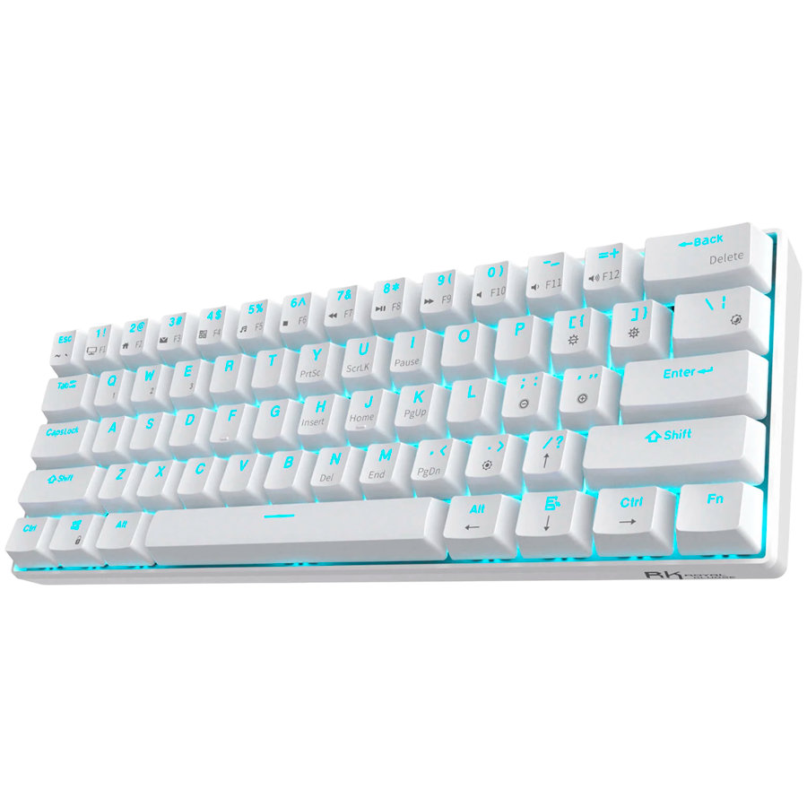 Tastatura mecanica Royal Kludge RK61, RGB, comutator rosu, 1450 mAh, alb 2 Tastatura mecanica Royal Kludge RK61, RGB, comutator rosu, 1450 mAh, alb - imagine 2