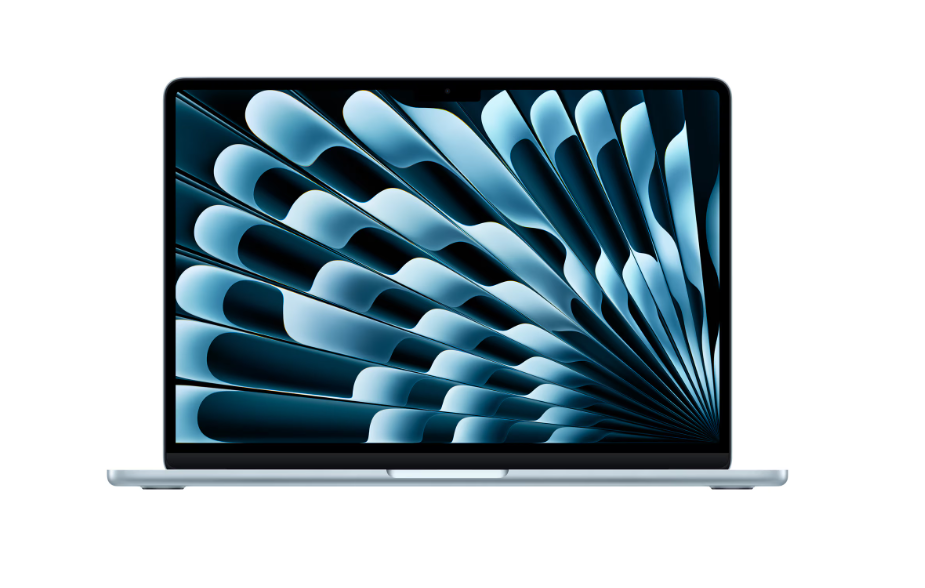 Laptop Apple MacBook Air 13.6″, cu procesor Apple M4, 10 nuclee CPU si 10 nuclee GPU, 32 GB RAM, 512GB SSD, Sky Blue, Tastatura internationala