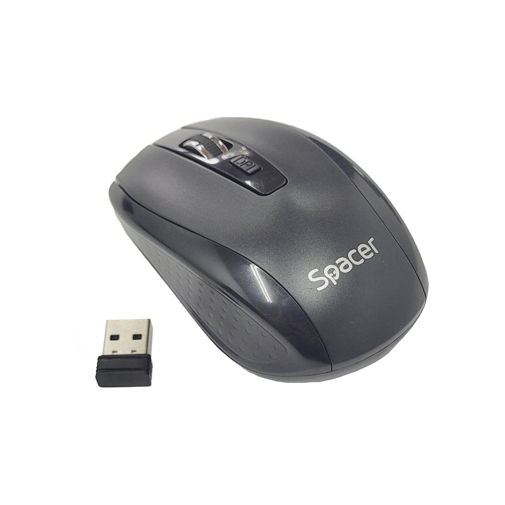 Mouse wireless Spacer, 2.4 GHz, optic, 1600 DPI, negru