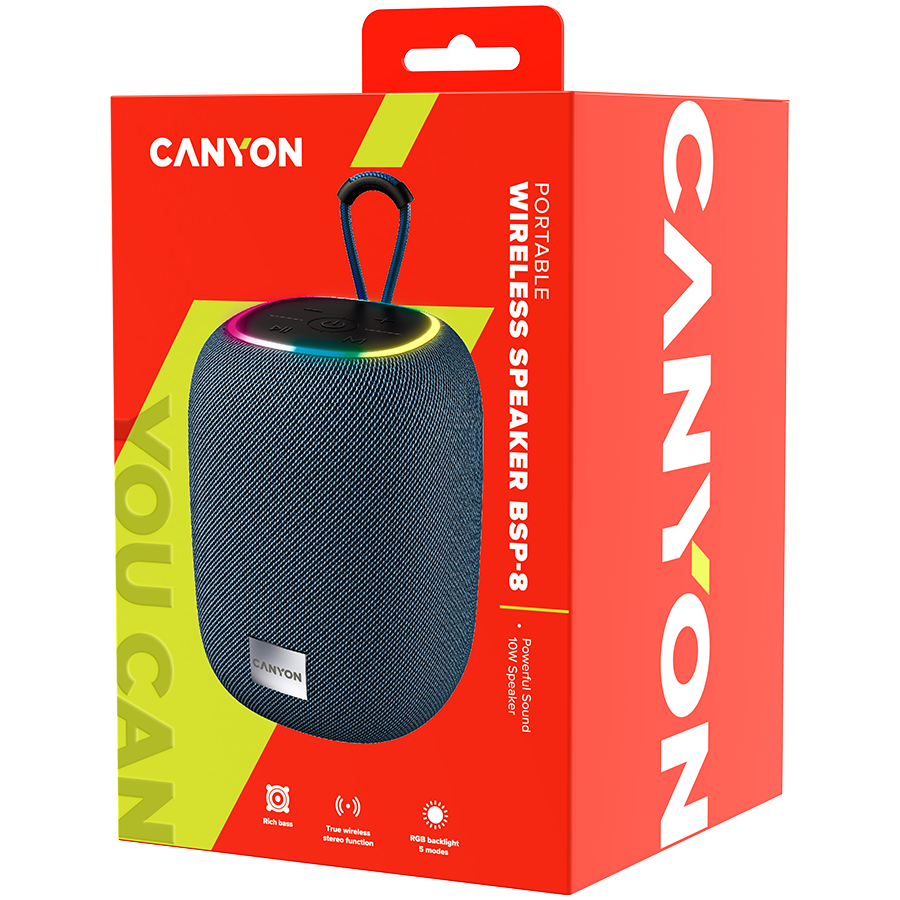 Boxa portabila Canyon BSP-8, Bluetooth, Gri 4 Boxa portabila Canyon BSP-8, Bluetooth, Gri - imagine 4