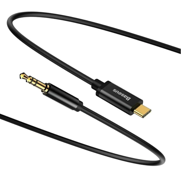 Cablu audio, Baseus, USB-C, Jack de 3,5 mm, 1,2 m, negru