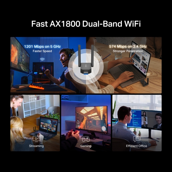 Adaptor Wireless Mercusys MA72XH, AX1800, Dual-Band, Wi-Fi 6, USB 3.0 5 Adaptor Wireless Mercusys MA72XH, AX1800, Dual-Band, Wi-Fi 6, USB 3.0 - imagine 5