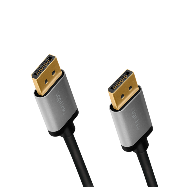 CABLU video LOGILINK, DisplayPort (T) la DisplayPort (T) 1.2, 3m, conectori auriti, rezolutie maxima 4K (3840 x 2160) la 60 Hz, aluminiu, triplu ecranaj, negru-gri, „CDA0102” (timbru verde 0.18 lei)