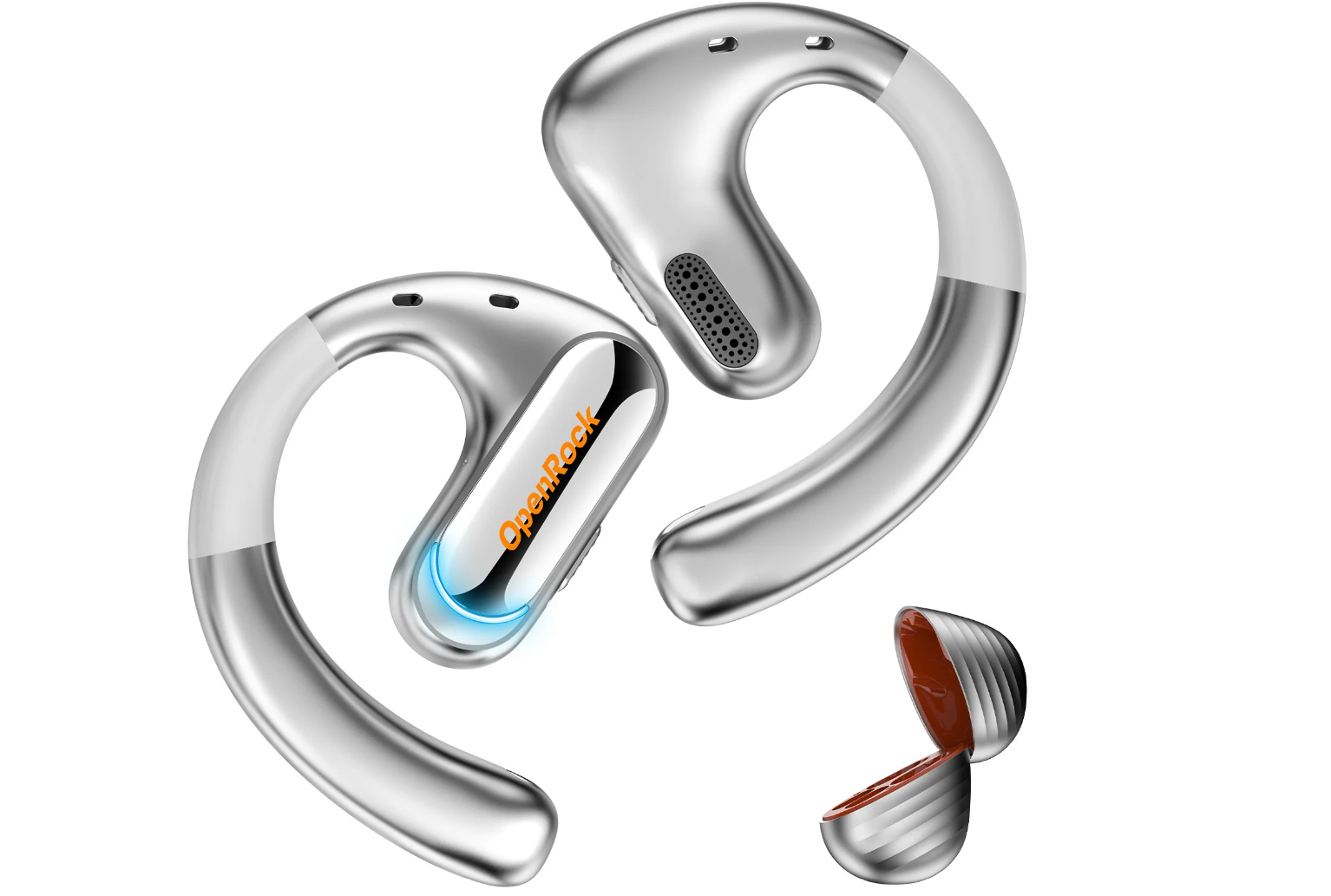 Casti Open-Ear OneOdio OpenRock Pro, TWS, Bluetooth 5.2, IPX5, Silver 1 Casti Open-Ear OneOdio OpenRock Pro, TWS, Bluetooth 5.2, IPX5, Silver