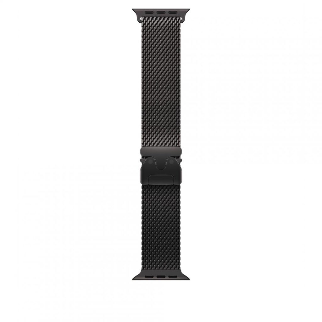 Curea pentru Apple Watch 49mm, Milanese Loop, Black Titanium, Small