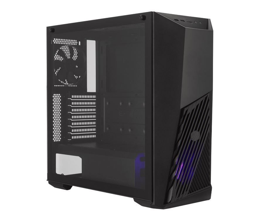 Cooler Master Midi – MasterBox K501L Carcasa pentru computer, 2x 3.5″, 4x 2.5″, panou frontal: 1x USB 3.0 Type-A, 1x USB 2.0, 1x mufa audio de 3,5 mm, 1x mufa microfon de 3,5 mm, negru