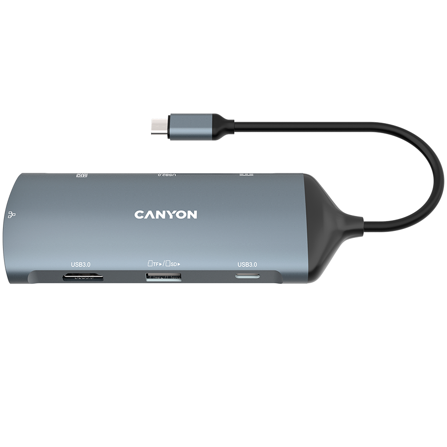 Hub USB Canyon DS-15 8in1 4k USB-C Dark Grey