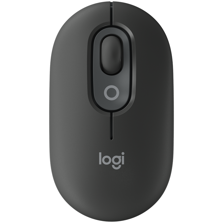 Mouse Wireless Logitech POP cu emoji, Bluetooth, Silent Touch, 3 Way Easy-Switch, Graphite