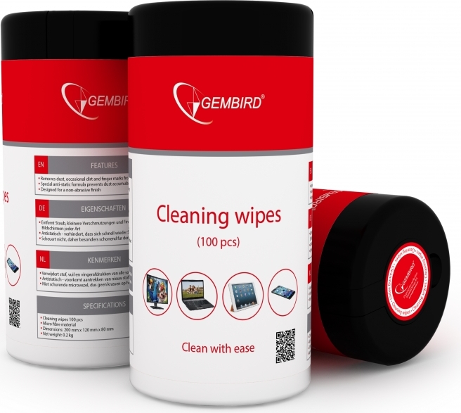 Set 100 bucati servetele umede, Gembird, pentru curatarea ecranelor LCD / TFT 1 Set 100 bucati servetele umede, Gembird, pentru curatarea ecranelor LCD / TFT