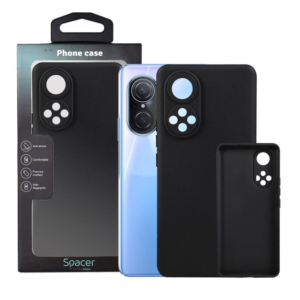 Husa de protectie Spacer pentru Huawei Nova 9, material flexibil TPU, Negru