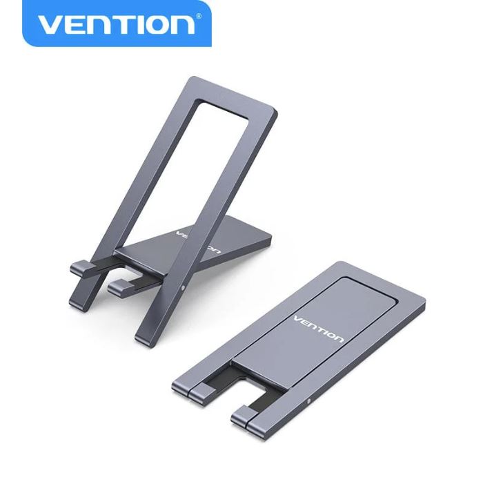 Suport birou pentru telefon Vention, aliaj de Aluminiu, unghi reglabil, device compatibil 4 – 7.2inch, Gri