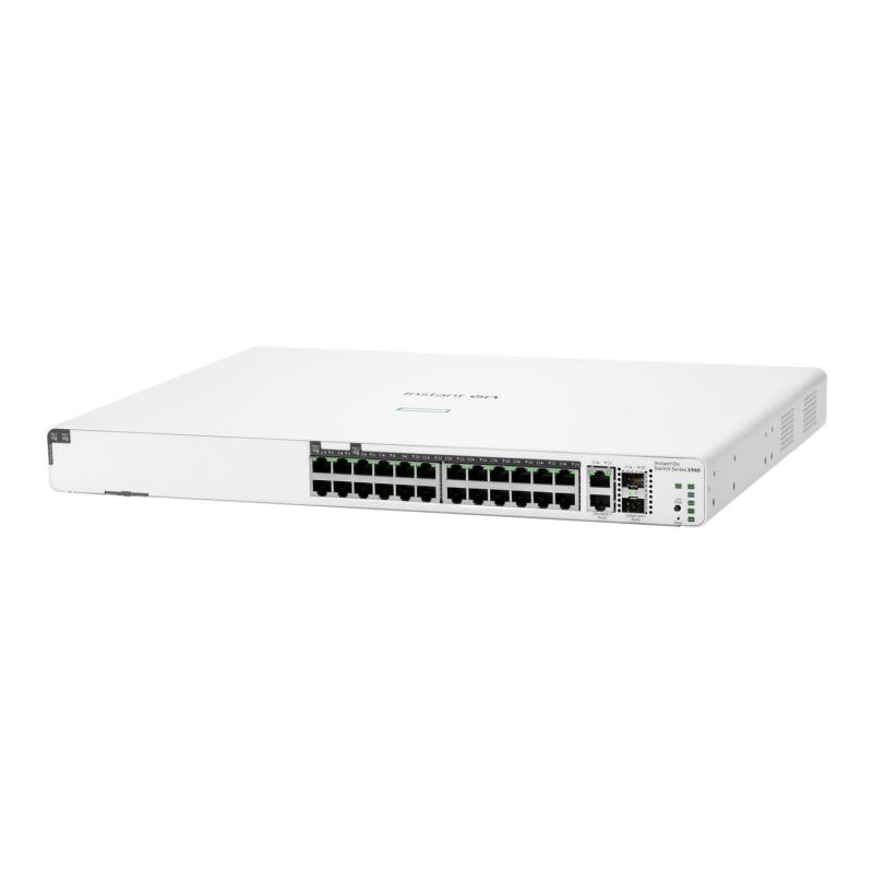 Switch Aruba JL807A Instant On 1960, 24 porturi Gigabit 20p Class4 4p Class6 PoE 2XGT 2SFP+ 370W