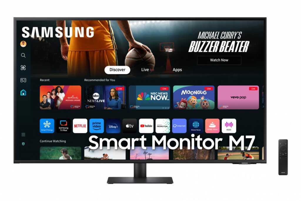 Monitor LED Samsung Smart M7, 43″, UHD 3840×2160, 4ms GTG, Black