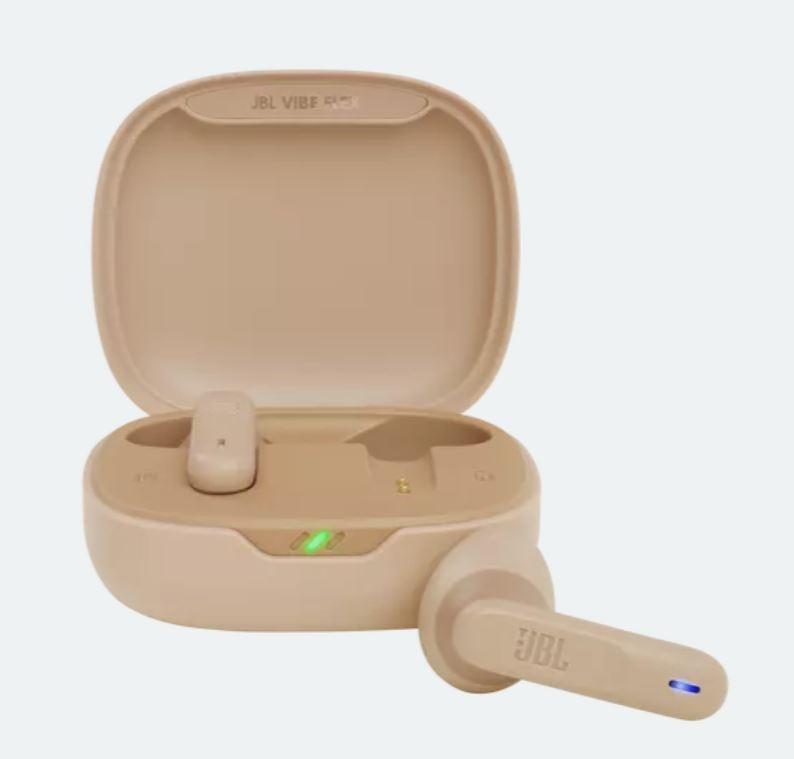 Casti wireless, JBL, Vibe Flex, Rezistente la apa/praf, 95 dB, Stereo, Bej