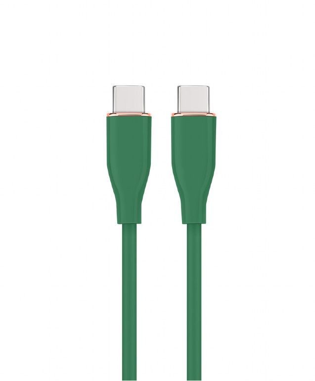 Cablu alimentare si date GEMBIRD, pentru smartphone, USB 2.0 Type-C (T) la USB 2.0 Type-C (T), 60W, 1.5m, protectie silicon, verde