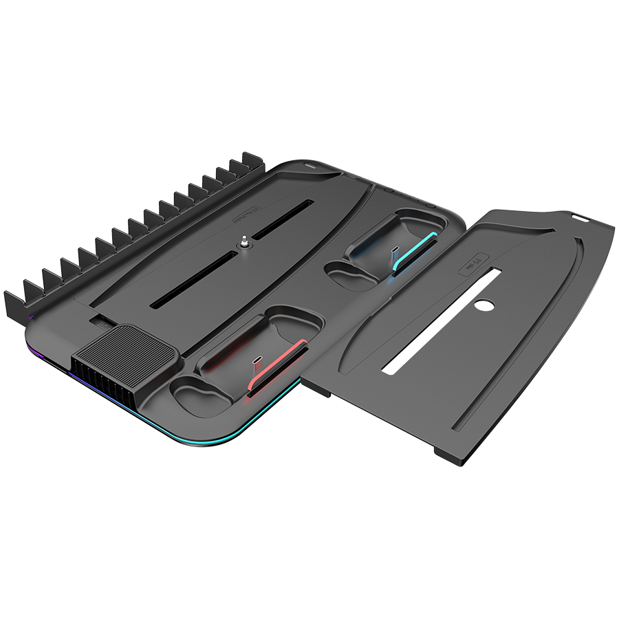 Statie incarcare/cooler Canyon CS-51 RGB pentru PlayStation 5 Negru 2 Statie incarcare/cooler Canyon CS-51 RGB pentru PlayStation 5 Negru - imagine 2