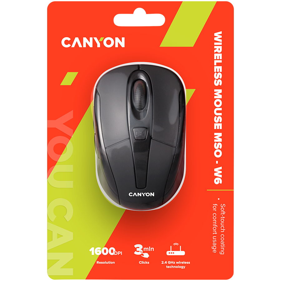 Mouse Wireless Canyon CNR-MSOW06B, 1600 DPI, USB, Negru 5 Mouse Wireless Canyon CNR-MSOW06B, 1600 DPI, USB, Negru - imagine 5