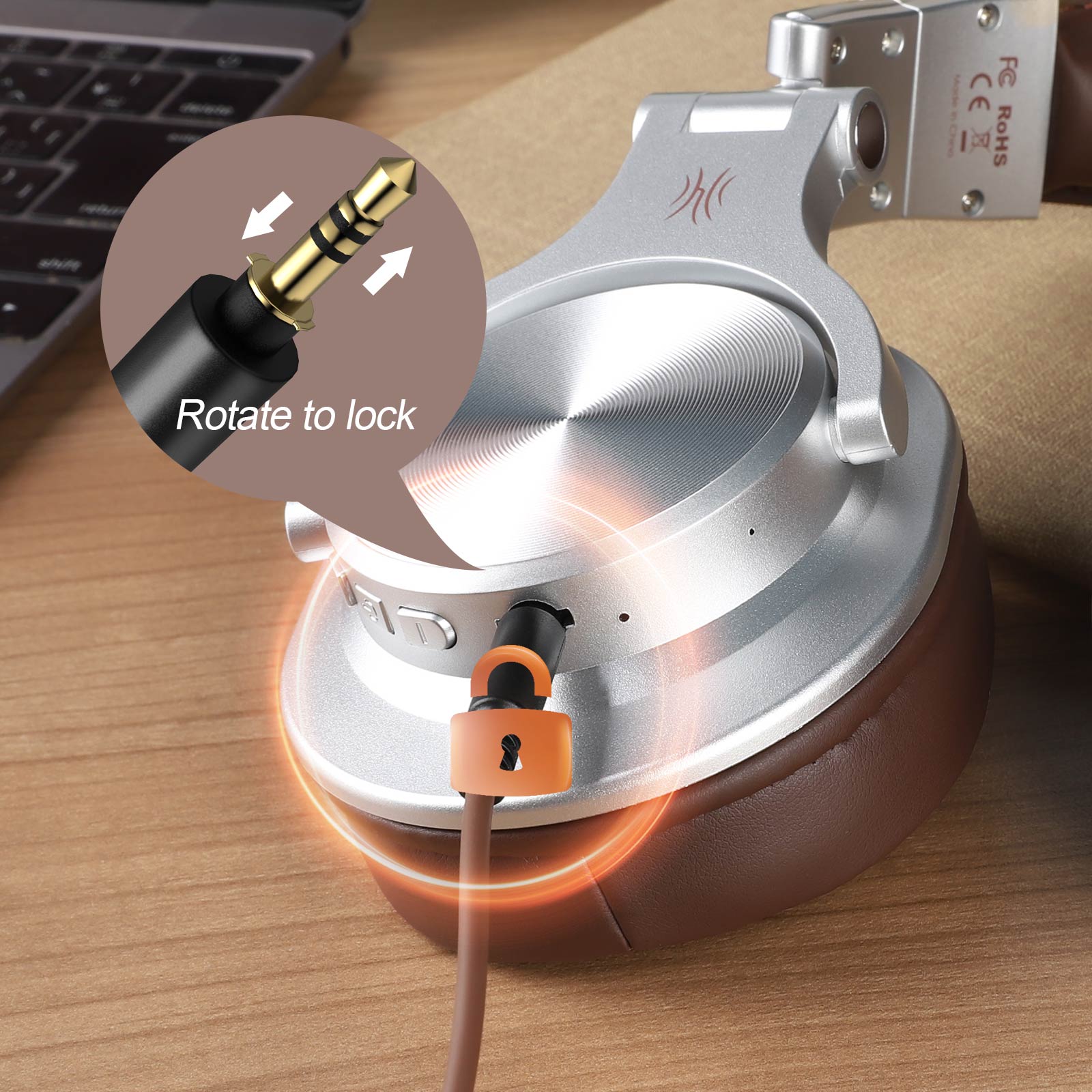 Casca OneOdio wireless, cu fir, tip over ear, utilizare multimedia, DJ, conectare prin Bluetooth 5.2 | Jack 3.5 mm | Jack 6.35 mm, difuzor 40 mm, impedanta 32 Ohm, acumulator 650 mAh, argintiu 5 Casca OneOdio wireless, cu fir, tip over ear, utilizare multimedia, DJ, conectare prin Bluetooth 5.2 | Jack 3.5 mm | Jack 6.35 mm, difuzor 40 mm, impedanta 32 Ohm, acumulator 650 mAh, argintiu - imagine 5