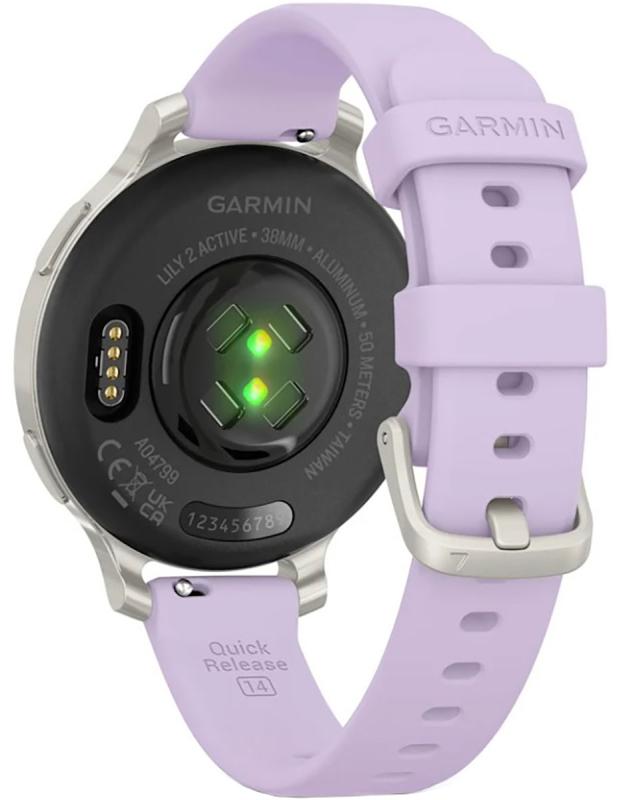 Smartwatch Garmin Lily 2 Active, 38mm, GPS, curea silicon, Silver/Purple Jasmine 3 Smartwatch Garmin Lily 2 Active, 38mm, GPS, curea silicon, Silver/Purple Jasmine - imagine 3