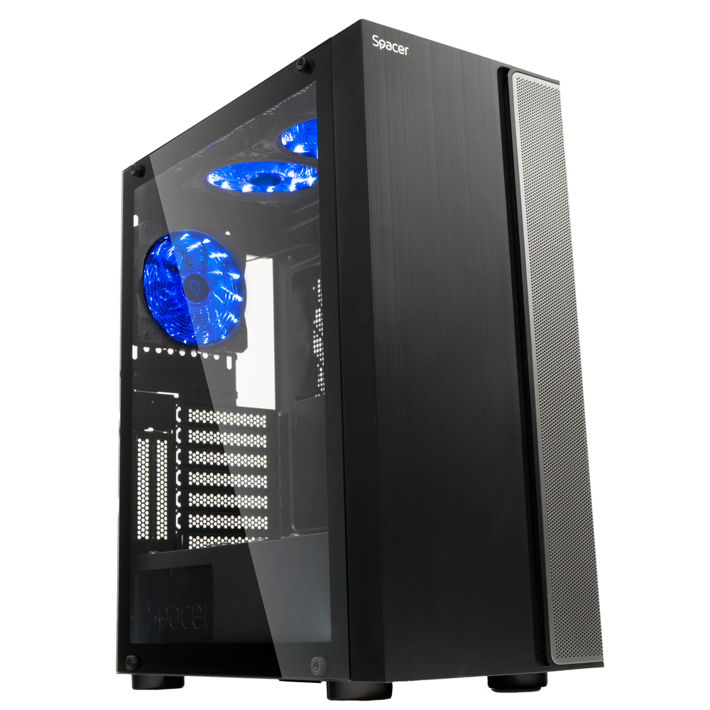 Carcasa SPACER ICE-HERO, Middle Tower, ATX, fara sursa, sticla securizata