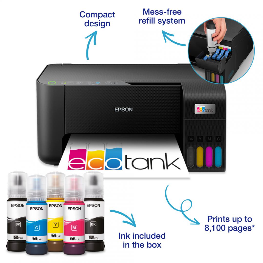 Multifunctional inkjet color CISS Epson EcoTank L3270, A4, Color, 10 ppm, USB, Wireless Negru 5 Multifunctional inkjet color CISS Epson EcoTank L3270, A4, Color, 10 ppm, USB, Wireless Negru - imagine 5