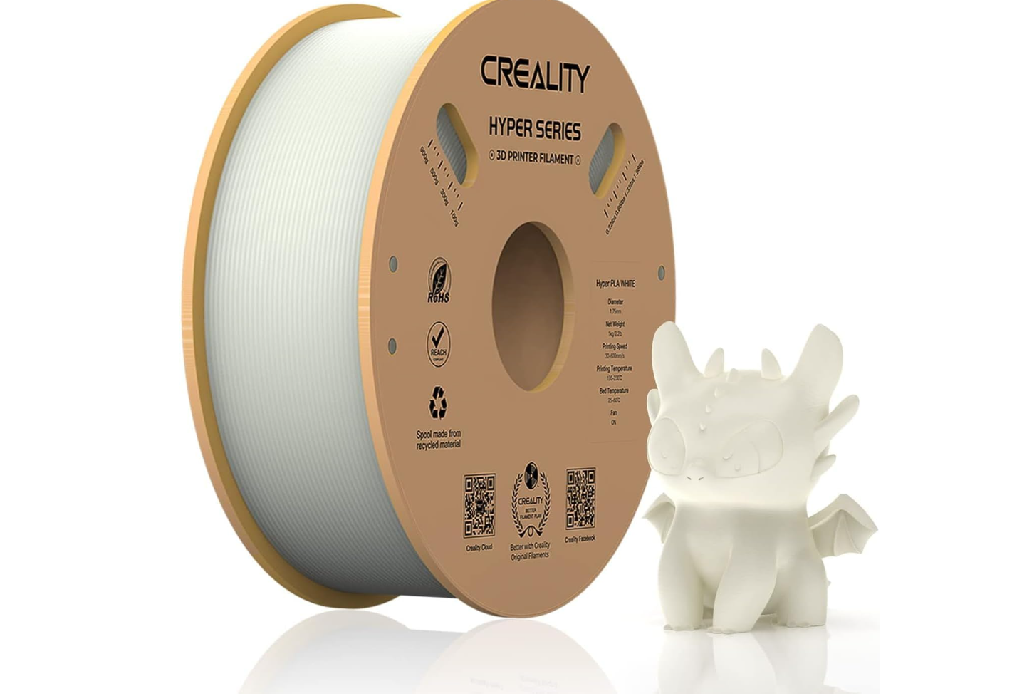 Filament de imprimanta 3D Creality Hyper PLA, alb 1 Filament de imprimanta 3D Creality Hyper PLA, alb