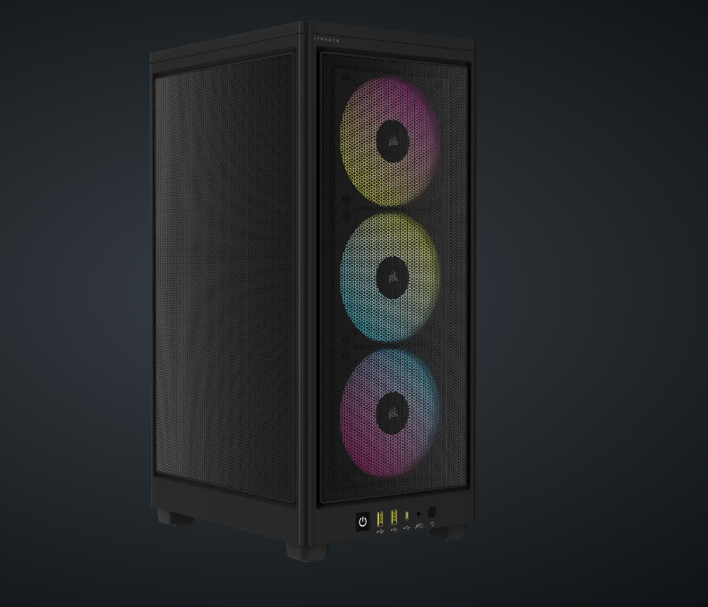 Carcasa Corsair iCUE 2000D RGB AIRFLOW Mini-ITX small-form-factor, fara sursa, negru