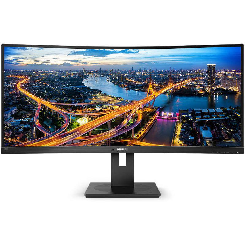 Monitor curbat LED VA Philips 34″, UltraWide QHD, DisplayPort, Negru, 345B1C