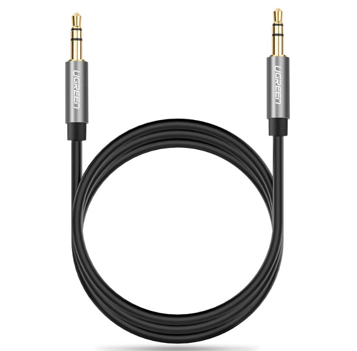 Cablu audio de 3,5 mm tata la tata argintiu-negru 2 Metri 2 Cablu audio de 3,5 mm tata la tata argintiu-negru 2 Metri - imagine 2