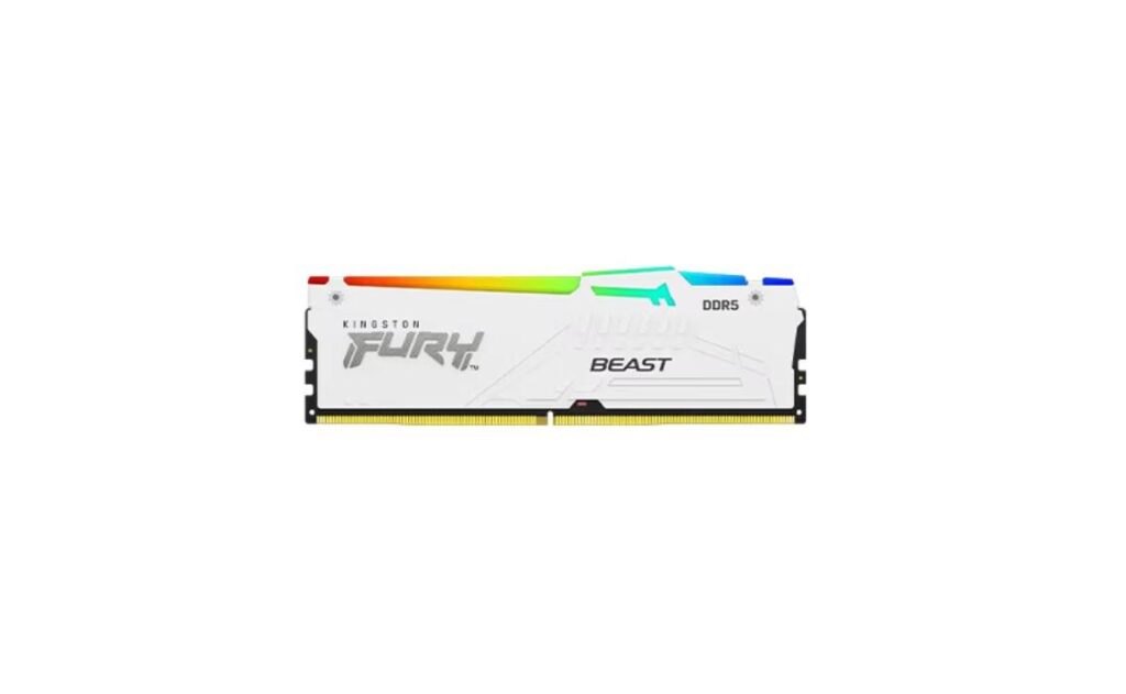 Memorie Kingston FURY Beast White RGB 64GB(2x32GB) DDR5, EXPO, 5600MT/s, CL36
