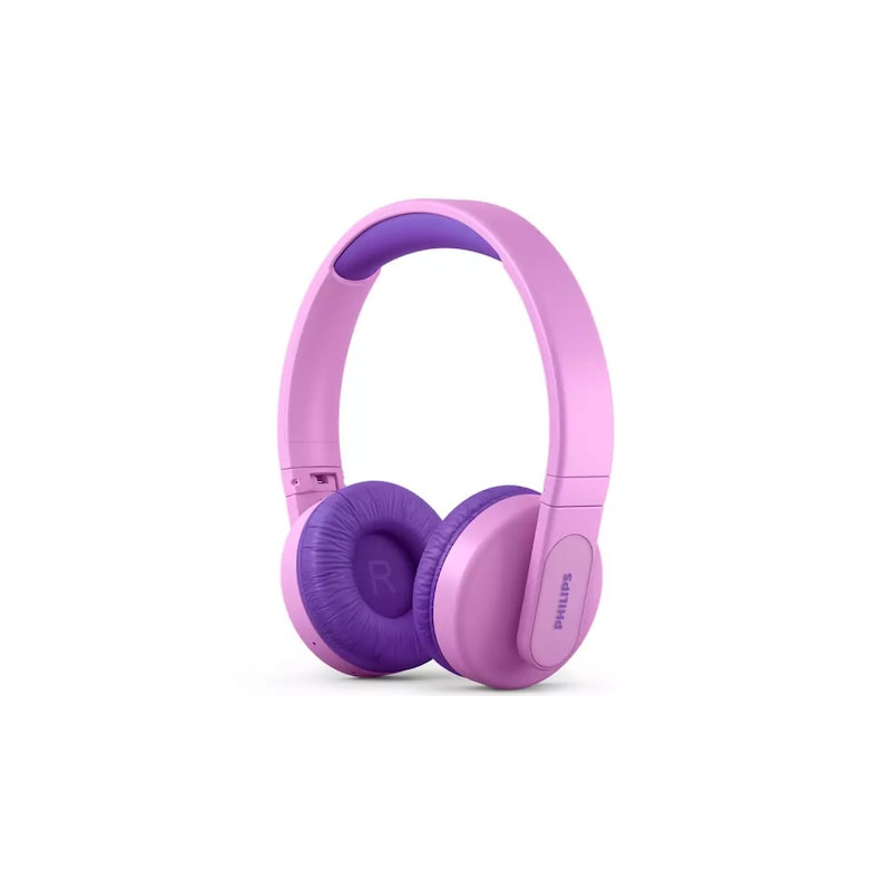 Casti audio over the ear Philips Kids, Lighting, Bluetooth, autonomie 28 ore, roz