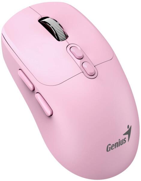 Mouse Genius wireless 2.4GHz, optic, 1600 dpi, 6 butoane, roz