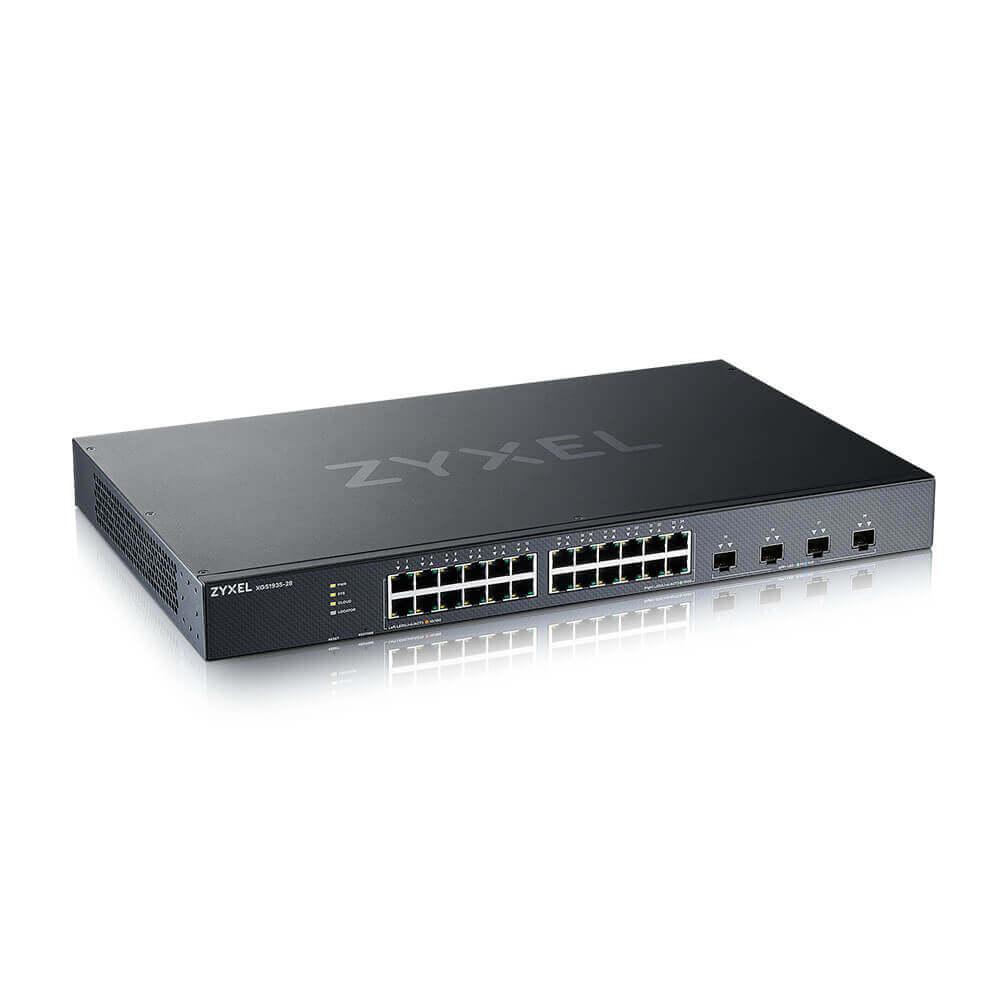 Switch, ZyXEL XGS1935-28, Switch Smart Managed cu 28 porturi, 24x Gigabit Cupru si 4x 10G SFP, mod hibrid, sta