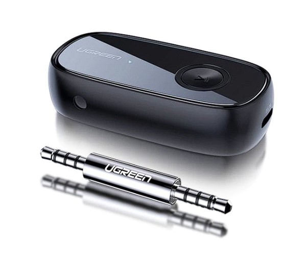 ADAPTOR Bluetooth Jack 3.5 Ugreen, „CM279” acumulator inclus, microfon inclus, convertor audio wireless cu APTX, versiune bluetooth 5.0, negru „70304” (timbru verde 0.18 lei) – 6957303873043