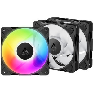 Ventilator PC Arctic P12 Pro A-RGB, kit 3 ventilatoare 120 mm PWM, 600 – 3000 rpm, Negru