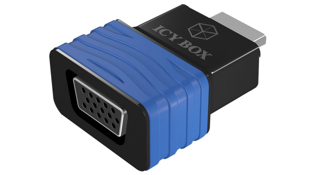Adaptor, RaidSonic, IcyBox HDMI la VGA, negru cu albastru