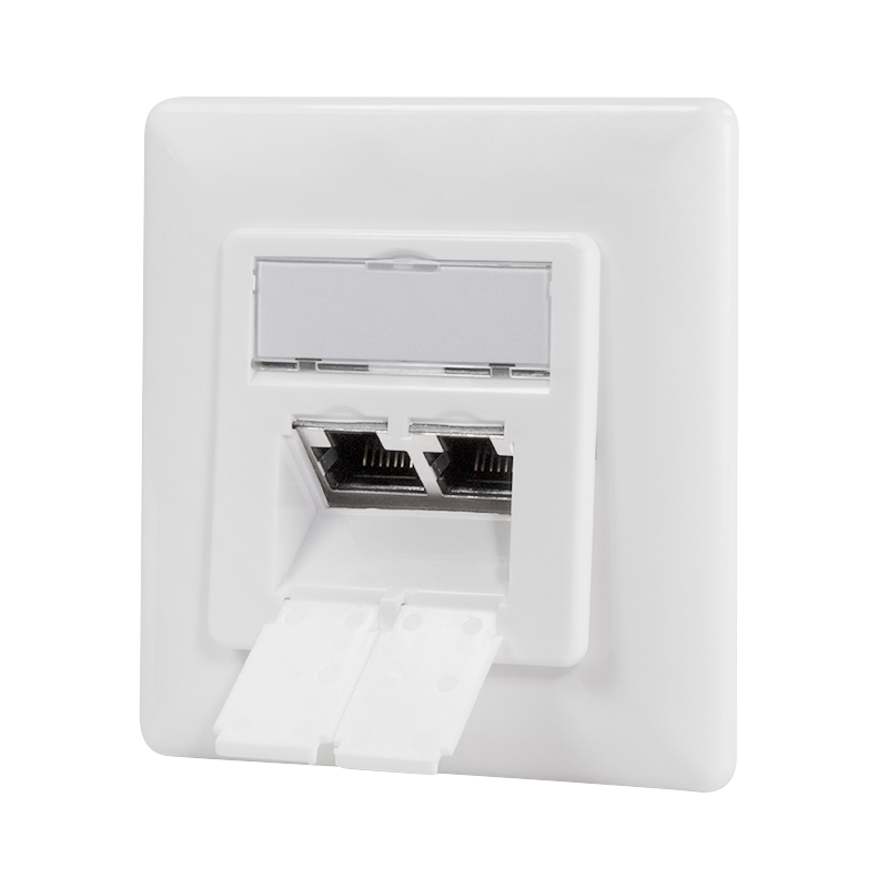 PRIZA RJ-45 aplicabila cu 2 iesiri LOGILINK pt. cablu FTP, Cat6A, RJ-45 (M) x 2, ecranat, plastic cu metal, signal white, 1 buc, „NP0127”