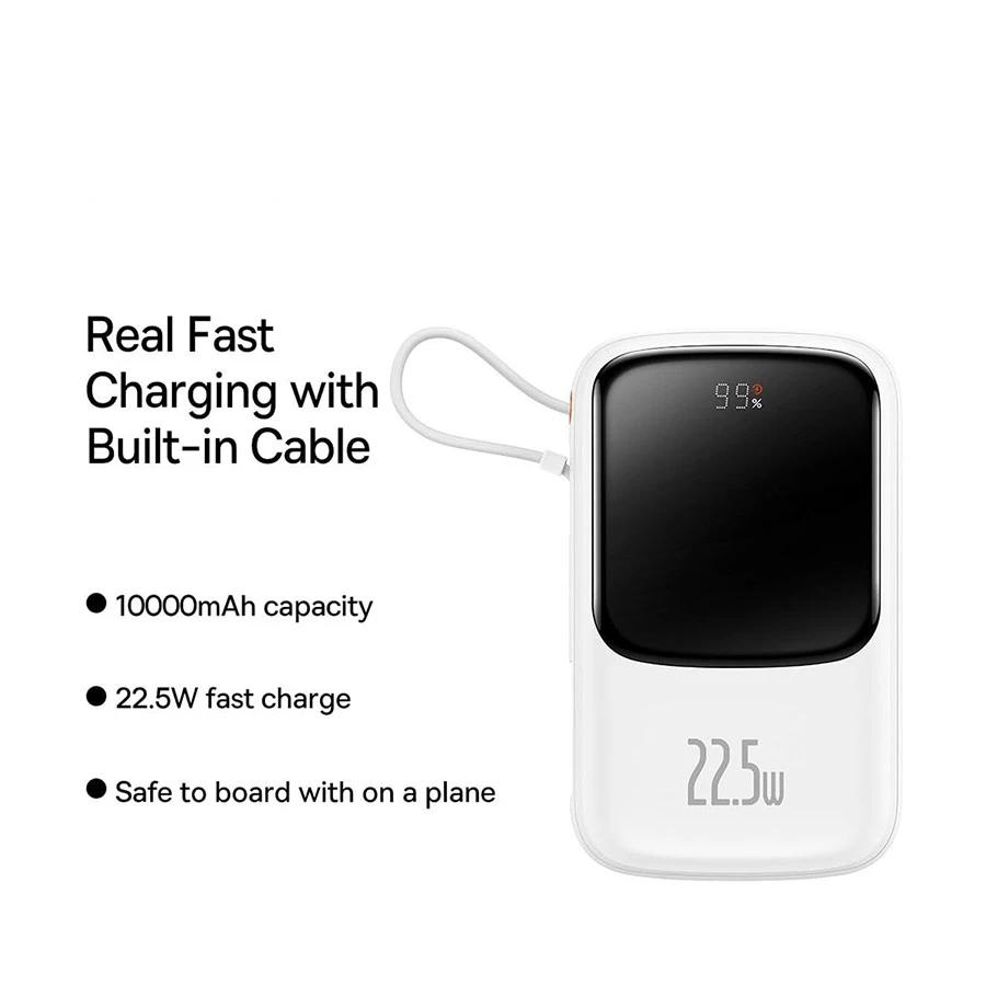 Baterie externa, Baseus, Qpow Pro, USB-C, USB, 10000 mAh, 22.5 W, Alb 2 Baterie externa, Baseus, Qpow Pro, USB-C, USB, 10000 mAh, 22.5 W, Alb - imagine 2