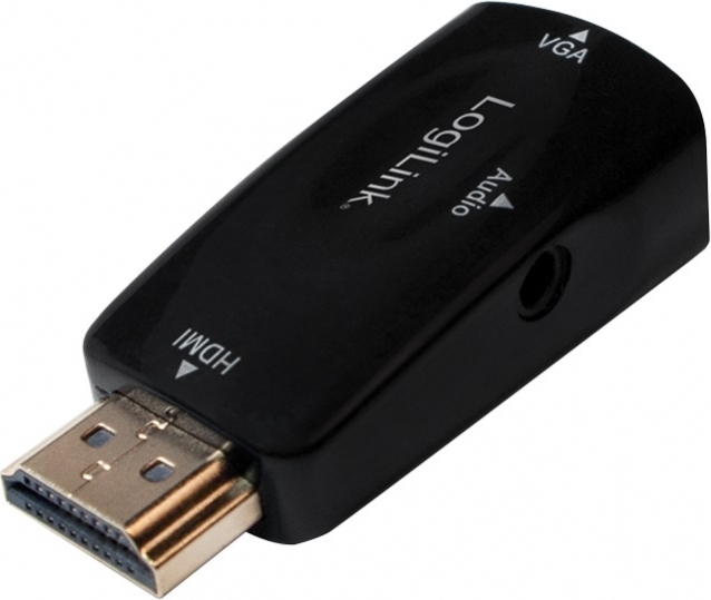 Adaptor Logilink HDMI – VGA, Audio-out 3.5mm, Negru