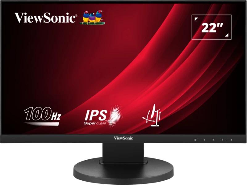 Monitor LED ViewSonic VG2208A-HD, 22”, 100Hz, IPS, Full HD (1920 x 1080), VGA, HDMI, DisplayPort, Flicker-Free, Ergonomic, Negru