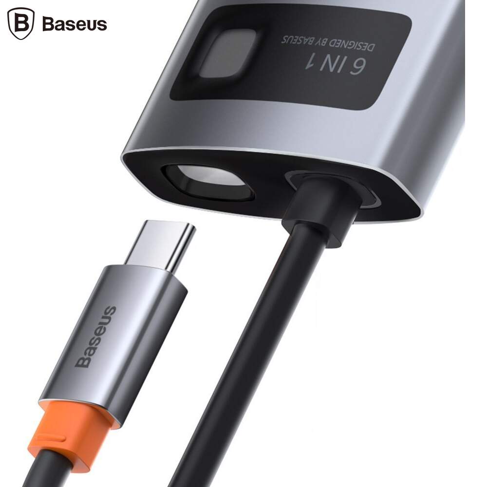 Docking Station Baseus Metal Gleam, conectare PC USB Type-C, Gri 4 Docking Station Baseus Metal Gleam, conectare PC USB Type-C, Gri - imagine 4