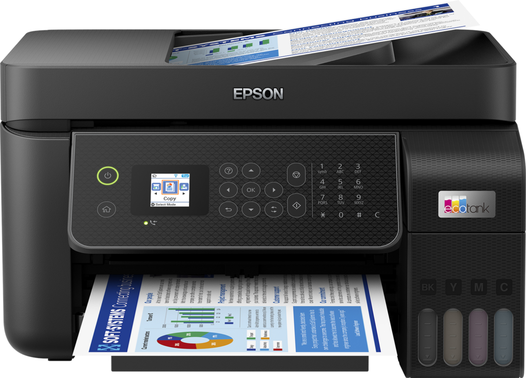 Multifunctional inkjet color CISS Epson EcoTank L5310, A4, 10 ppm, USB, Retea, Wireless Negru