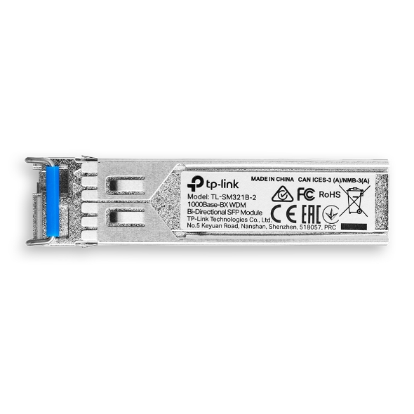 Modul SFP TP-Link Single-mode TL-SM321B-2, conector LC, 1000Base-BX WDM Bi-Directional, lungime de unda TX:1310nm/RX:1550nm, pana la 2 km