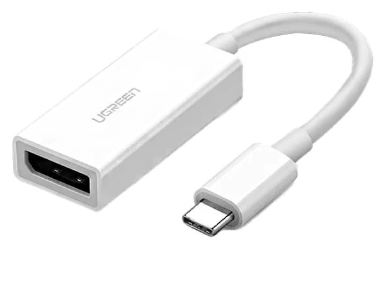 Adaptor video UGREEN MM130 USB-C tata – DisplayPort mama, 4K, 60Hz, 8cm, Alb